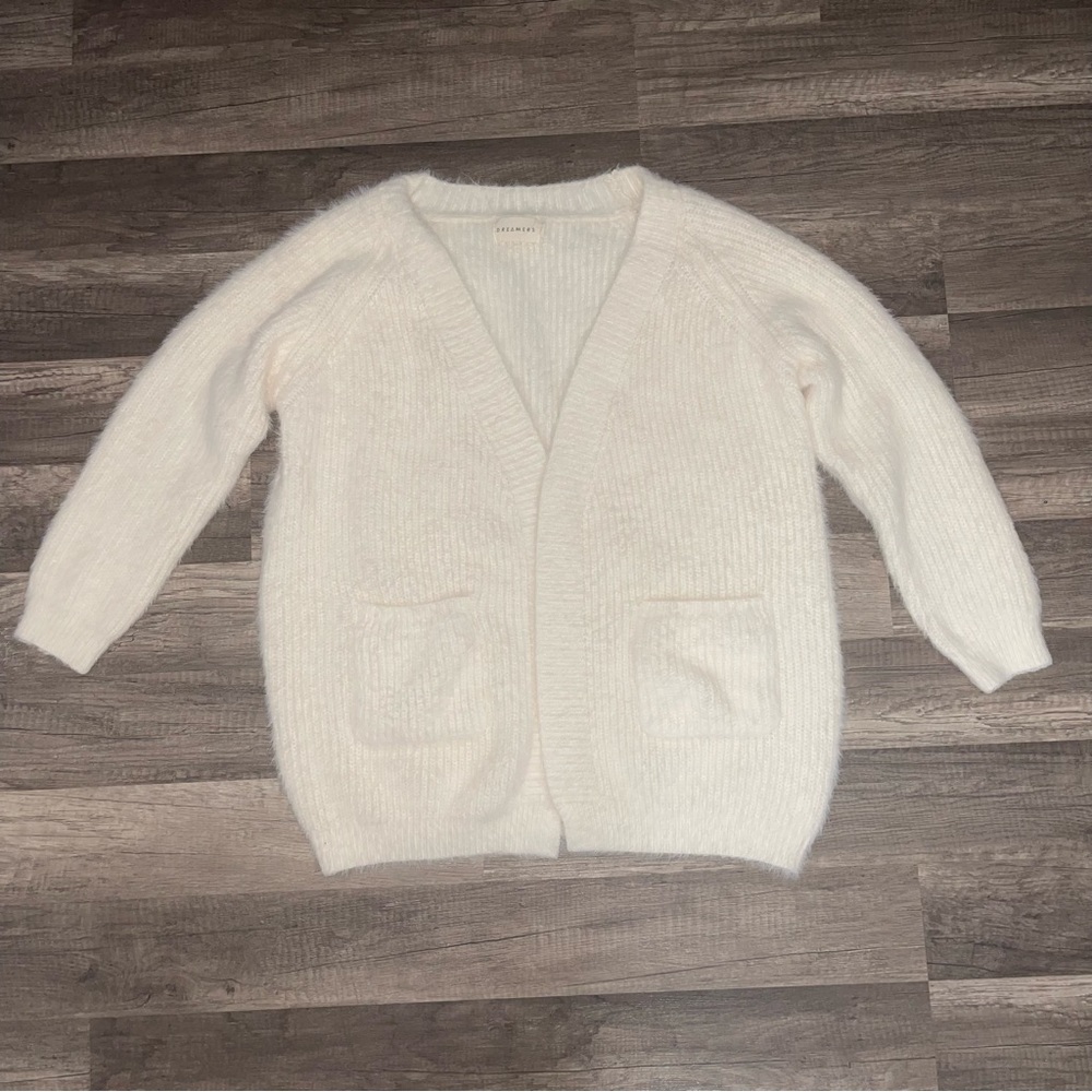 💫Dreamers White Fluffy Cardigan/Sweater 💫SIZE XS💫